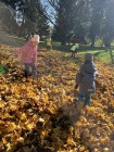 Podzimní brigáda - hrabání listí.